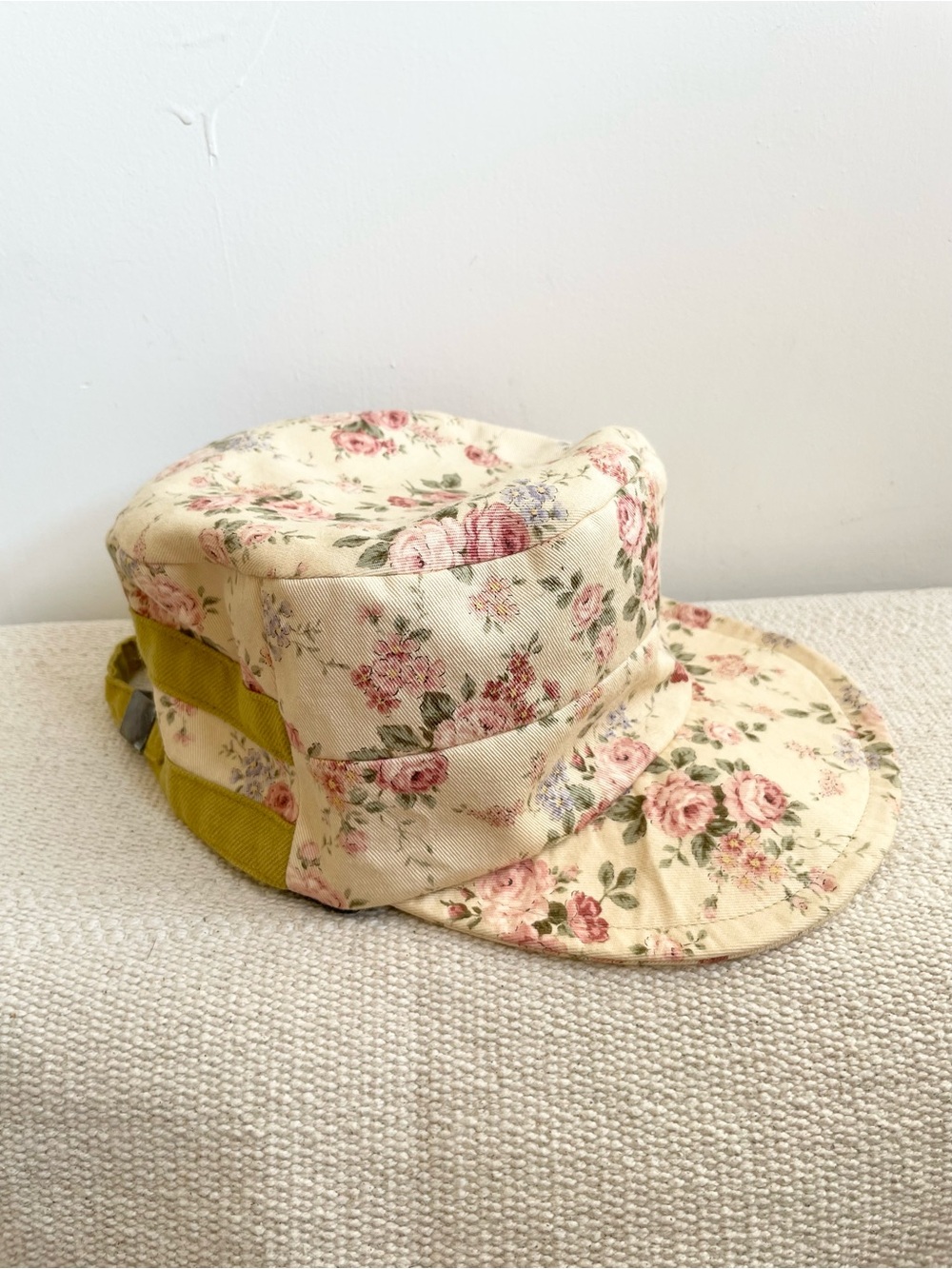 Womens Handmade 5 Panel Cotton Hat JAPAN Made Floral Print Granola Girly